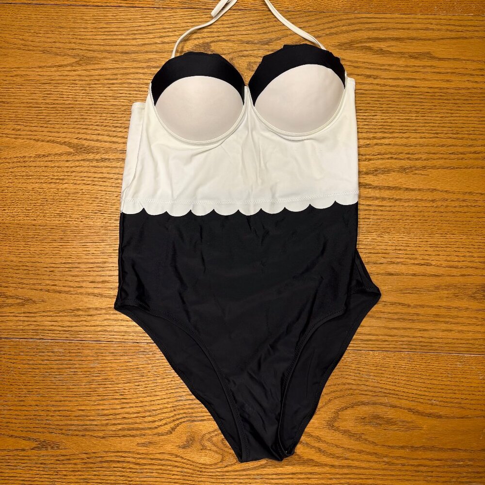 Black and White One Piece Swimsuit - Size L